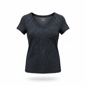 Ann Taylor LOFT Black White Print Short Sleeve Top Women’s Small S 4 6